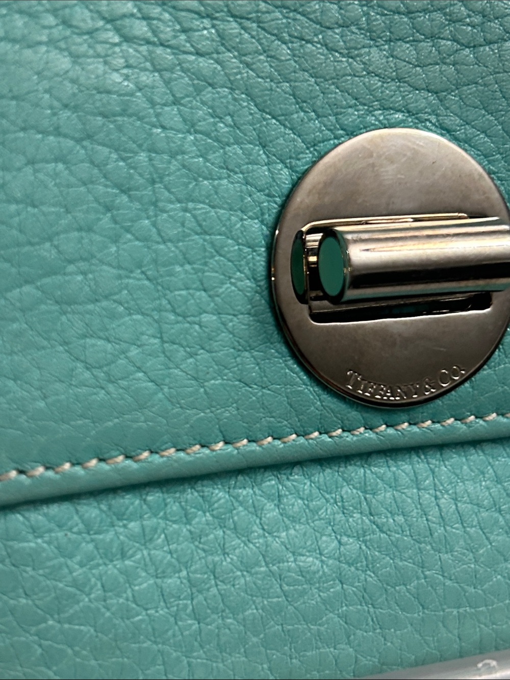 TIffany & Co. blue leather turnlock bifold card holder wallet Retails $400-600. - Picture 5 of 16
